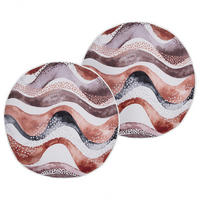 GARTENKISSEN 2er-Set Abstraktes Muster braun 40 cm Seborga - Braun, Textil (40/40cm) - Beliani