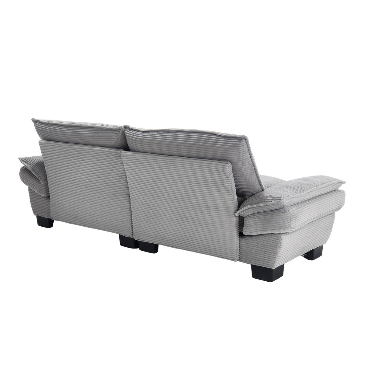 SOFA 2-Sitzer mit Kissen Samt Hellgrau 224/81/81 cm - Grau, Textil (224/81/81cm) - OKWISH