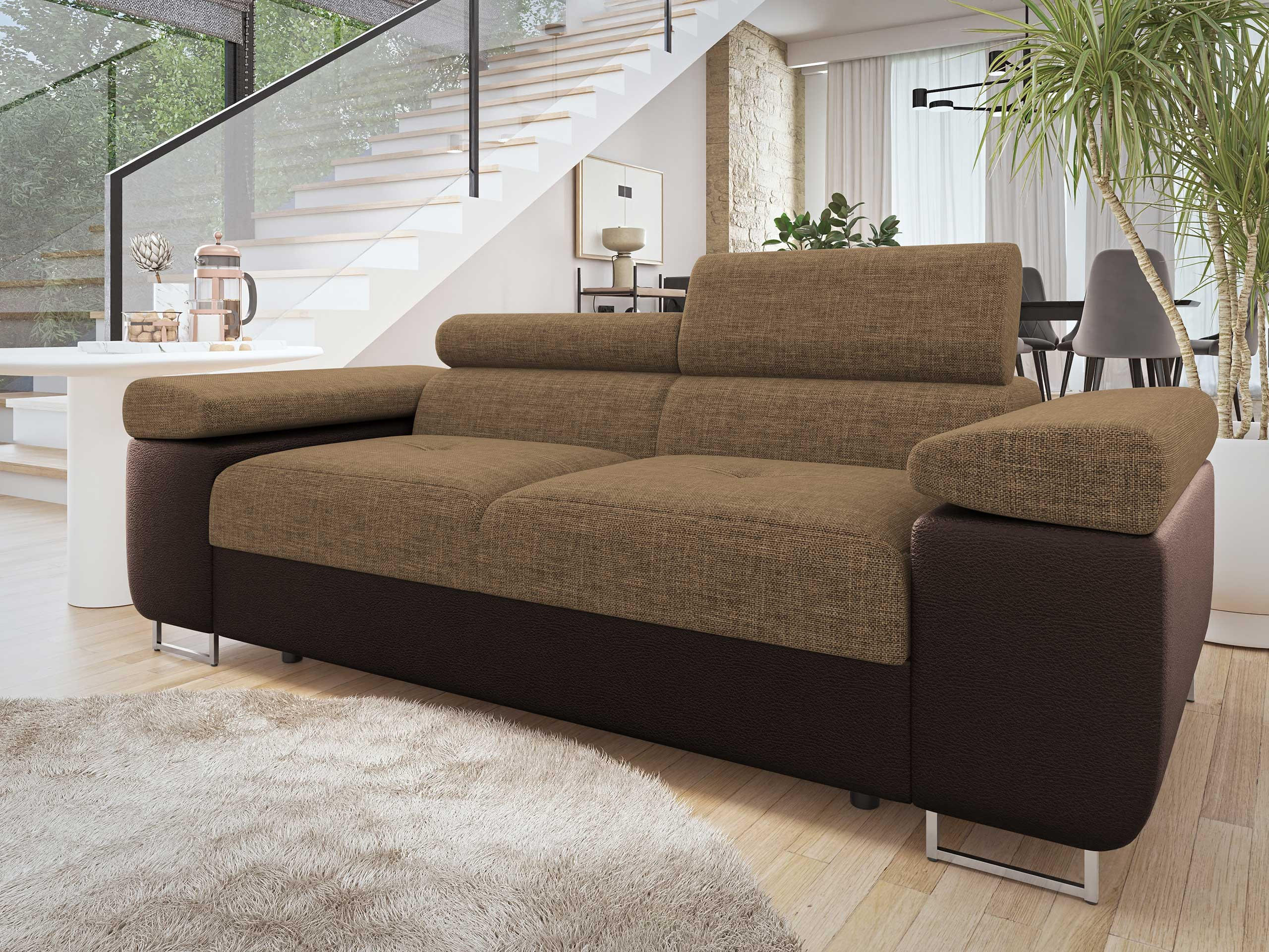 SOFA Torezio 2 - Braun, Holz/Textil (198/90/102cm) - MIRJAN24