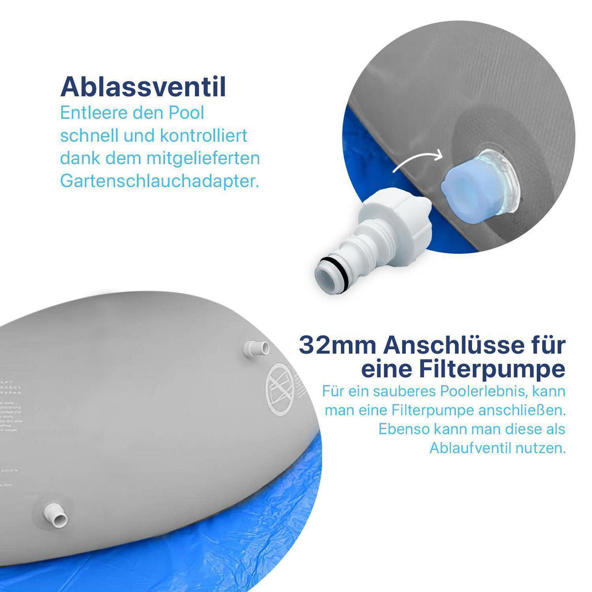 POOL Komplettset Aufstellpool Prompt Set rund 396 x 84 cm grau mit Filterpumpe - Grau, Kunststoff (396/84/396cm) - Avenli