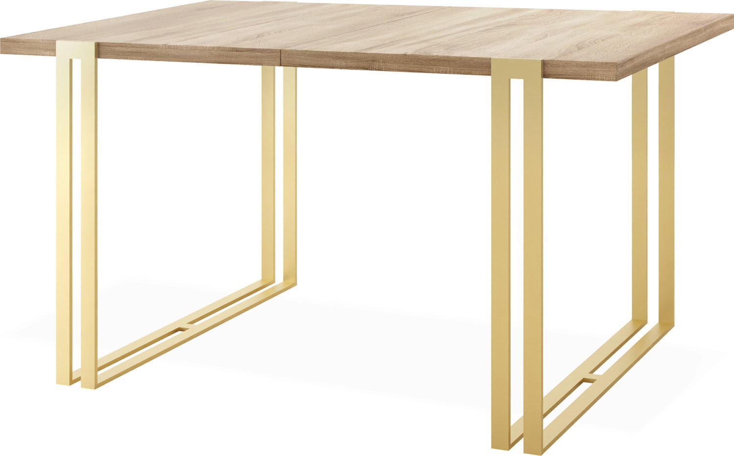 ESSTISCH Stella rechteckig ausziehbar, Sonoma Eiche 160-260/90/76 cm - Goldfarben/Braun, Holzwerkstoff/Metall (90/260/76cm) - WFL GROUP