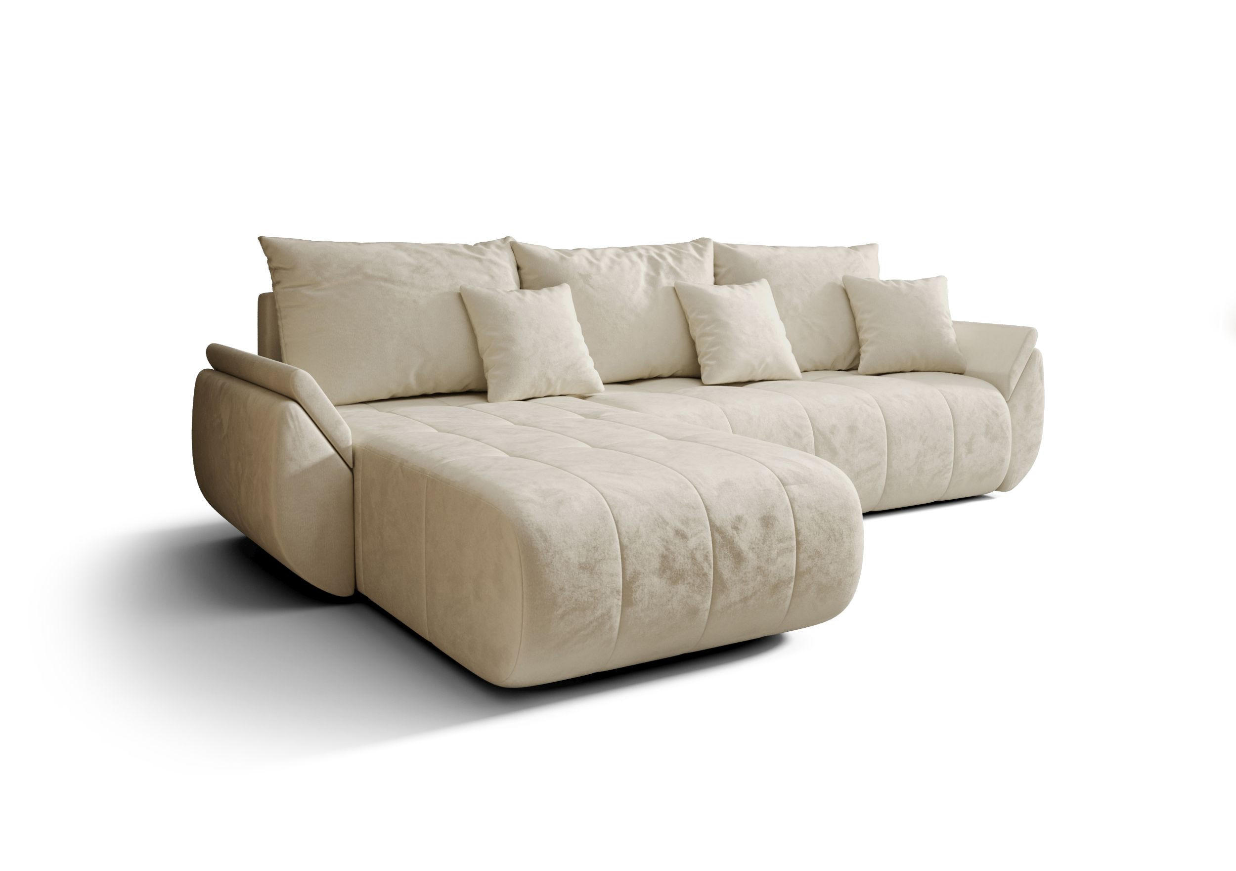ECKSOFA mit Schlaffunktion TOKYO R Monoligt 02 Rechts - Beige, Textil (280/185cm) - Bedante