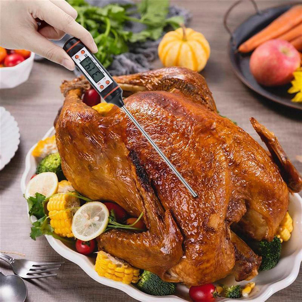 KÜCHENTHERMOMETER - Schwarz, Kunststoff - Intirilife