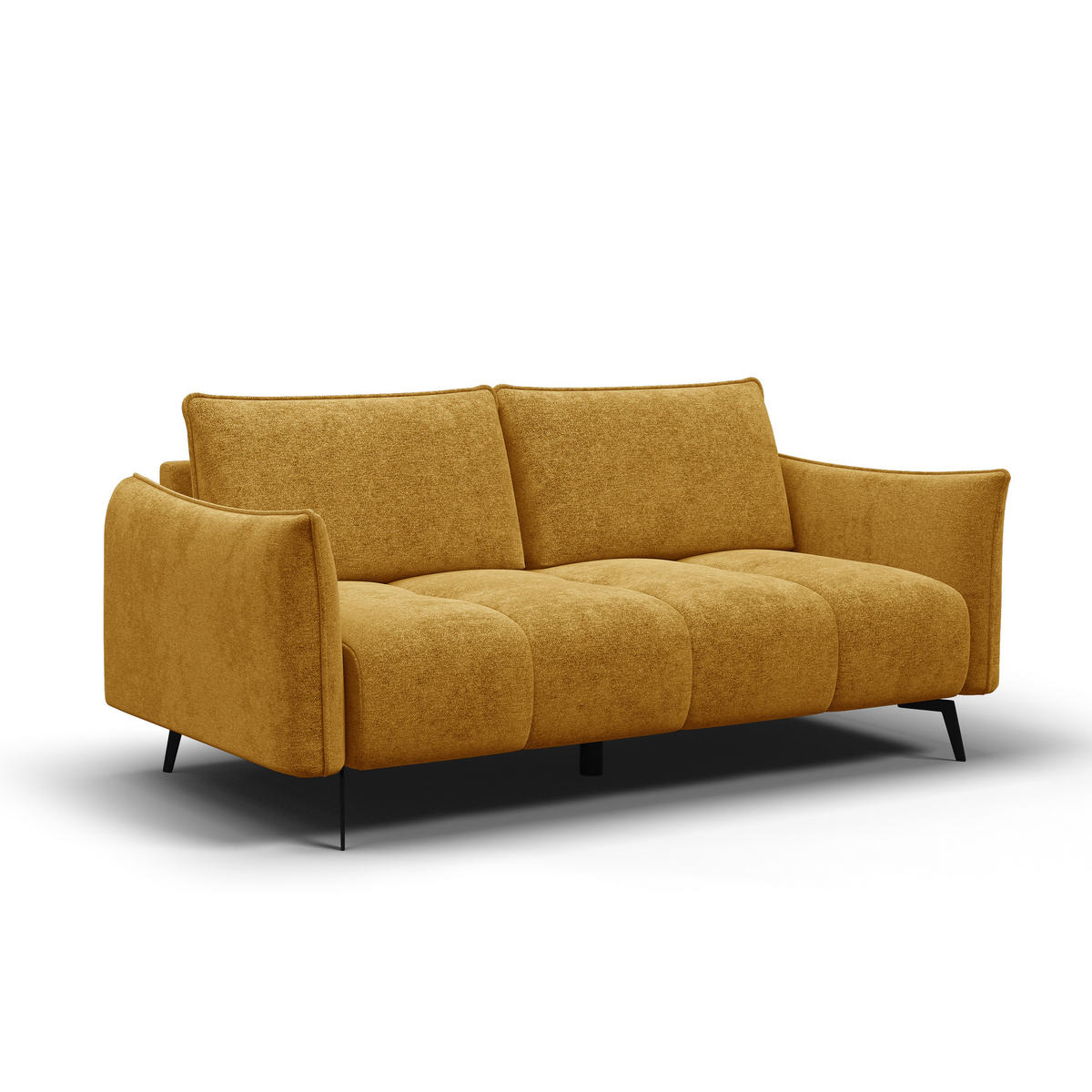 SOFA AERA 2,5-Sitzer, gelb - Gelb/Schwarz, Holz/Textil (187/89/96cm) - Courtois Laville