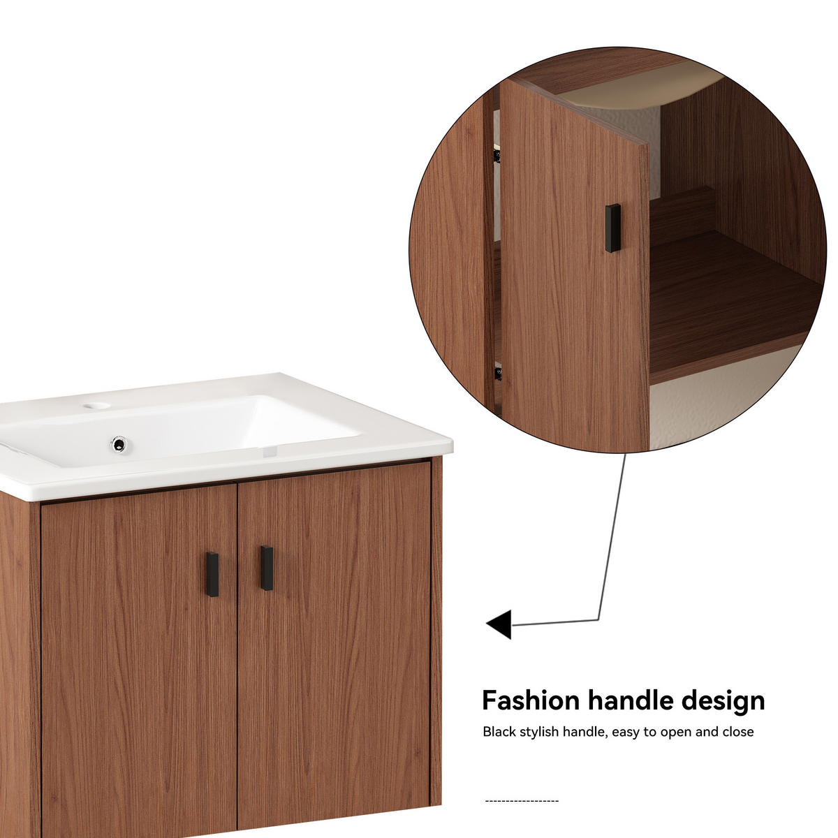 WASCHTISCH Rotbraun 60 cm - Rotbraun, Holz (60/46.48/46cm) - PANGIVO