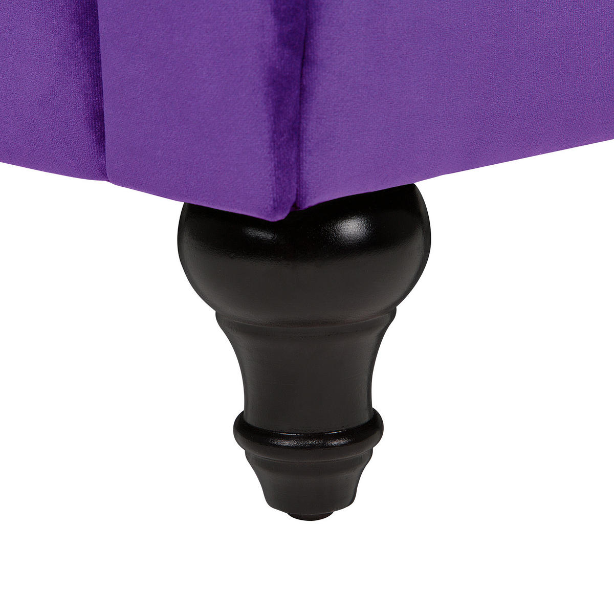 3-SITZER-SOFA Samtstoff Violett Chesterfield - Violett, Textil (202/70/75cm) - Beliani