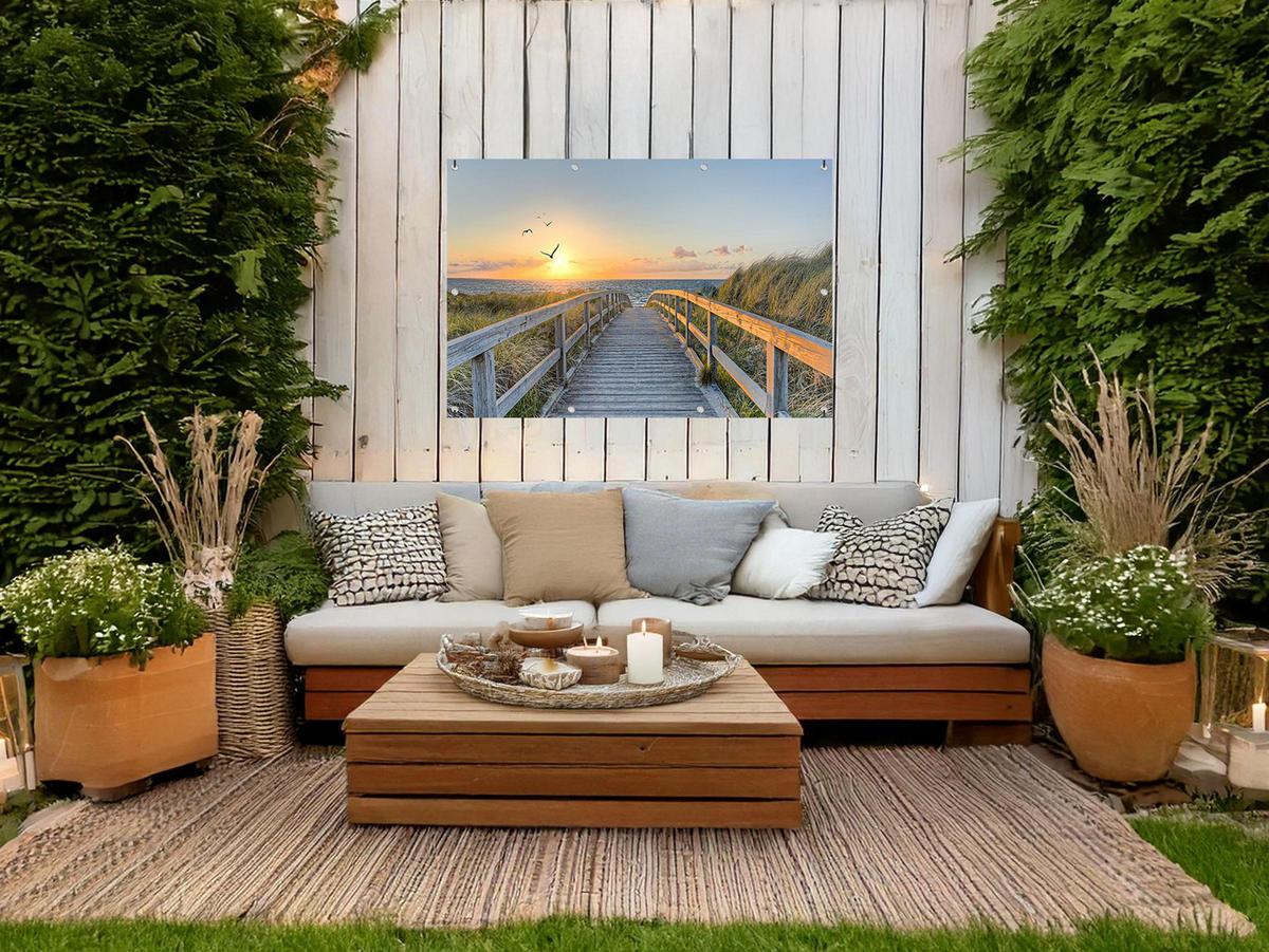 GARTEN-POSTER 120x80 cm Strand Meer - Beige, Kunststoff (120/80/2cm) - artissimo