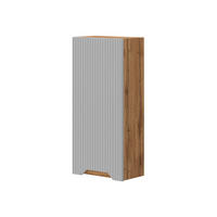 BADSCHRANK Lotta Eiche/grau gestreift 20 x 72.6 cm - Eichefarben/Grau, Holzwerkstoff (20/72.6/33cm) - Vicco