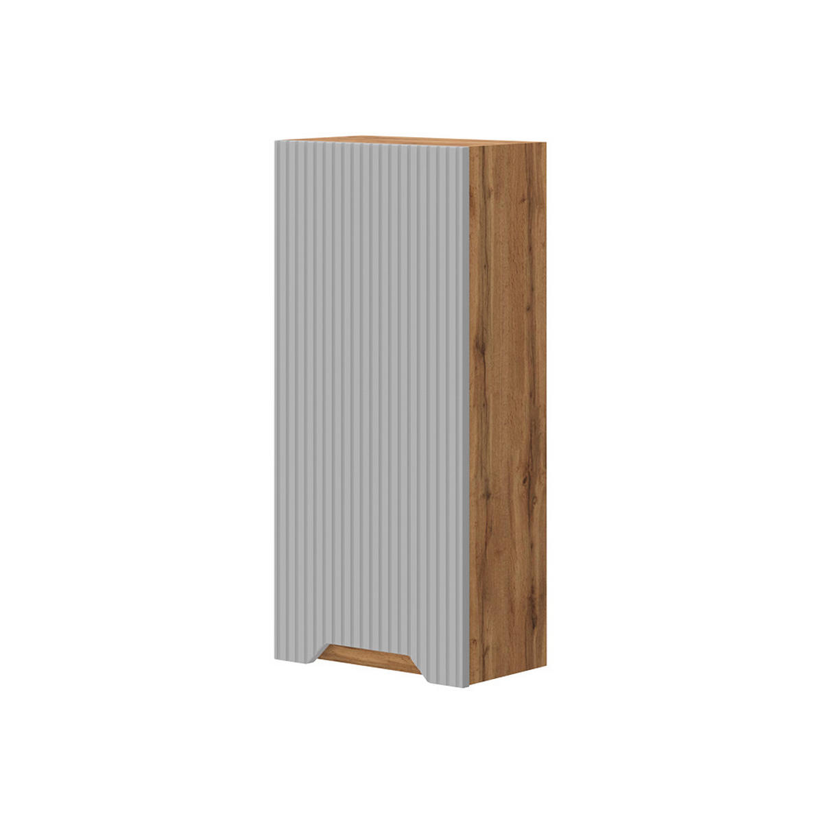 BADSCHRANK Lotta Eiche/grau gestreift 20 x 72.6 cm - Eichefarben/Grau, Holzwerkstoff (20/72.6/33cm) - Vicco