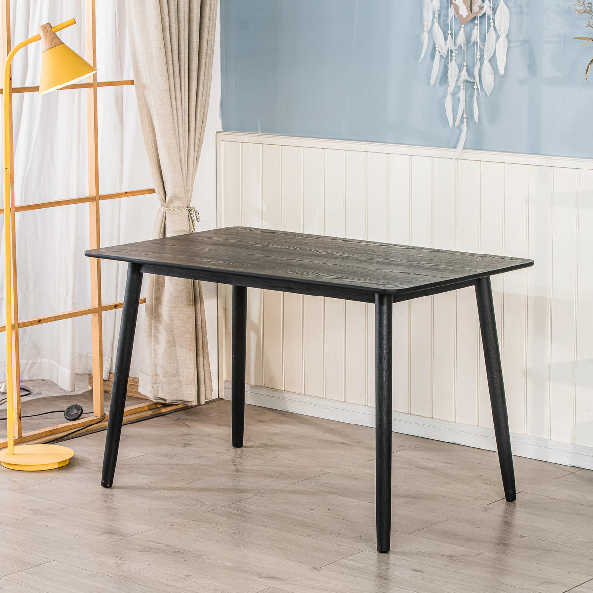 ESSTISCH Rechteckig Schwarz 120 x 75 x 75 (cm) - Schwarz, Holz (75/120/75cm) - Nordlys