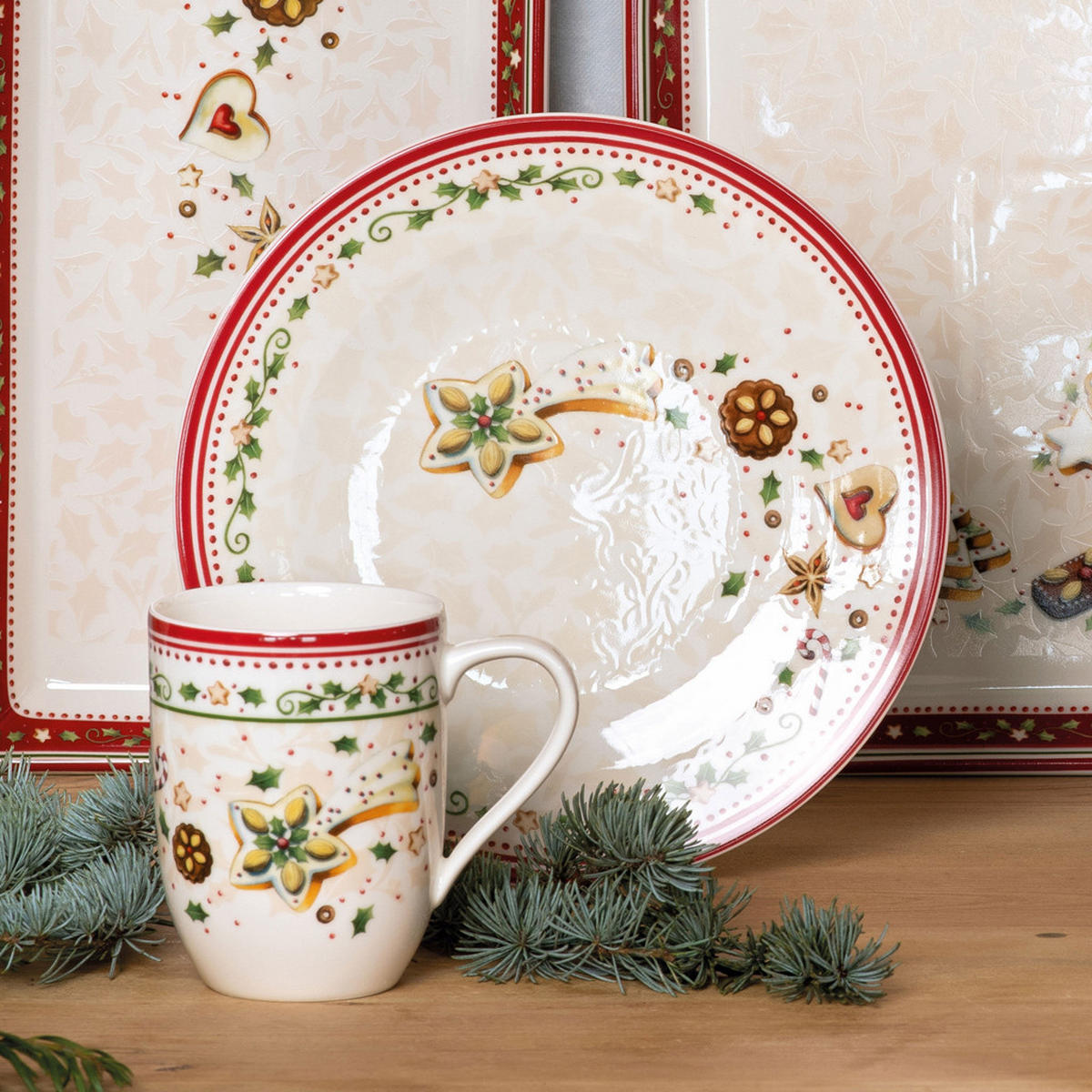 BECHER MIT HENKEL STERNSCHNUPPE Winter Bakery Delight bunt 290 ml 6er Set - Multicolor, Keramik (0.29L) - Villeroy & Boch