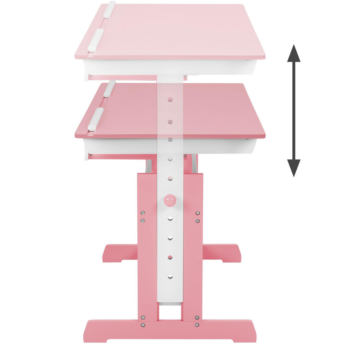 SCHREIBTISCH ,pflegeleicht,rosa - Rosa, Holz (55/94/109cm) - tectake