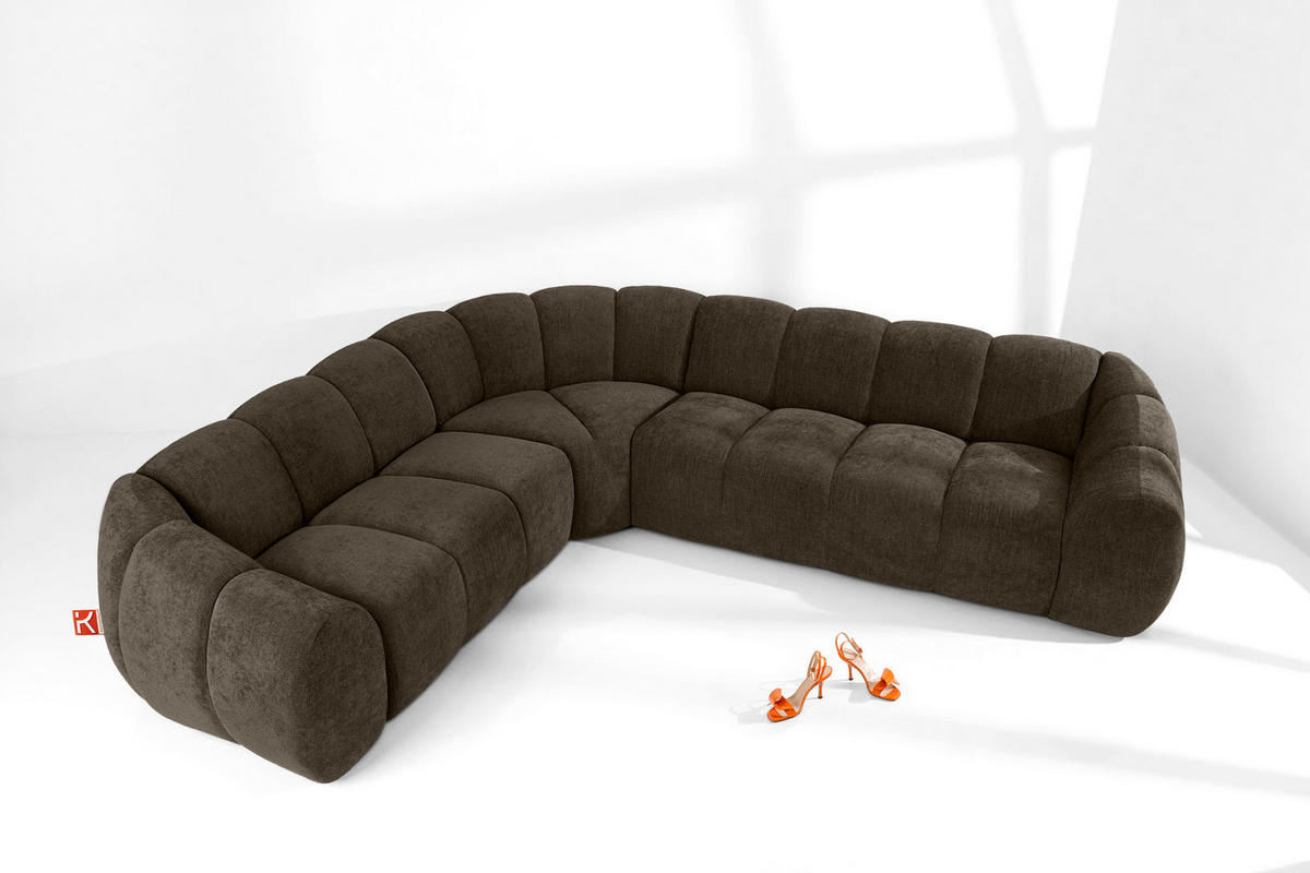 ECKSOFA LINKS FLAVA, Braun - Braun, Holz/Holzwerkstoff (310/270cm) - KONSIMO®