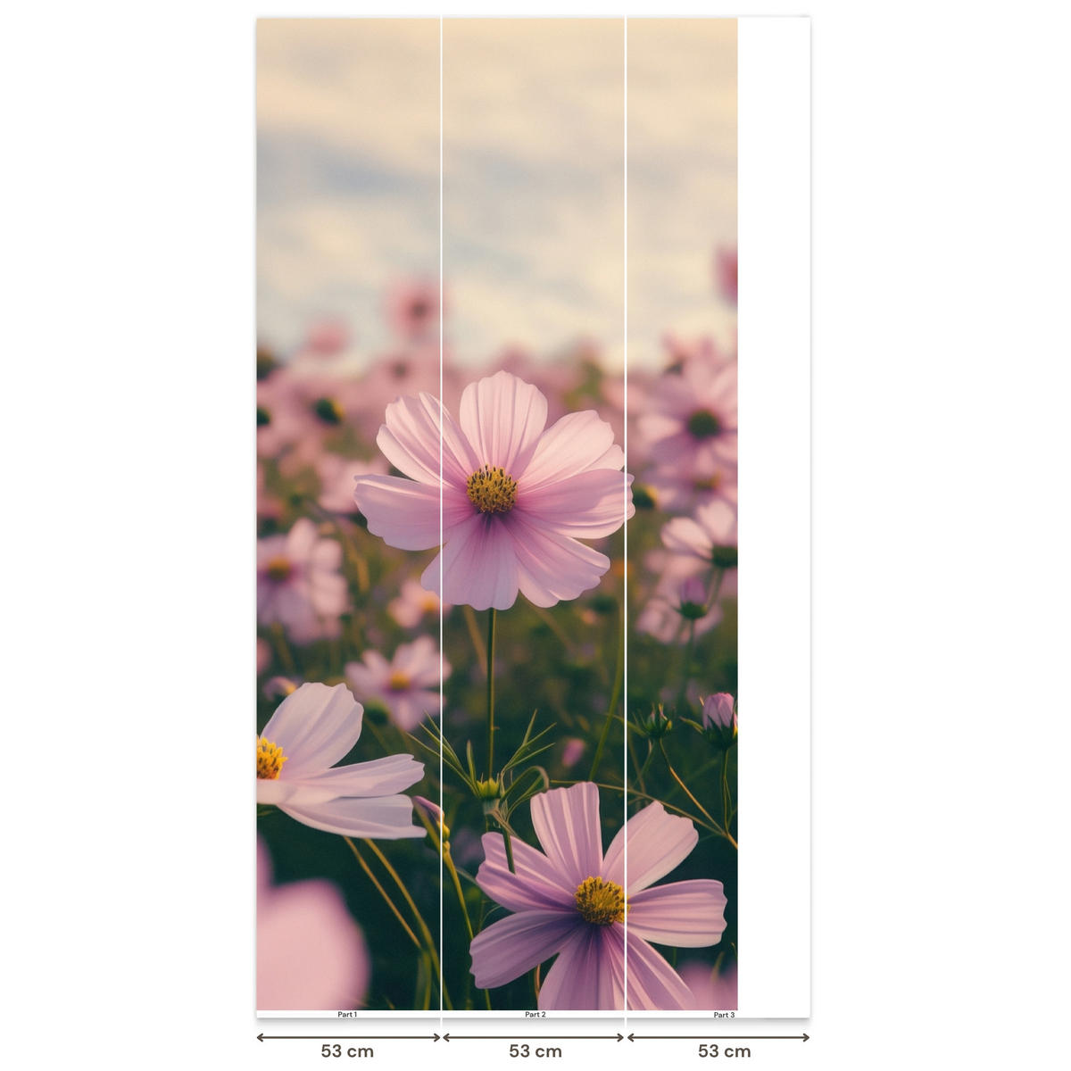 TAPETE - Blumen - Lila - Unscharf - 140x280 cm - Rosa, Papier (140/280cm) - OnlyWow