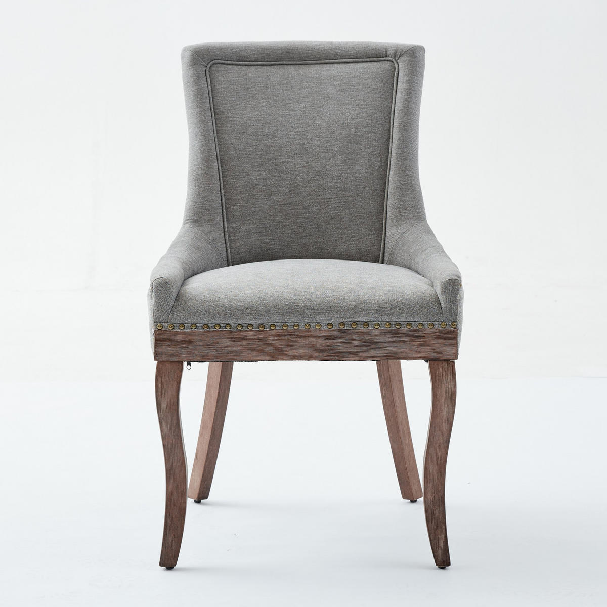 ESSZIMMERSTUHL 2er-Set mit Stoffbezug und Holzbeinen, Grau - Grau, Textil (61/92.5/55cm)