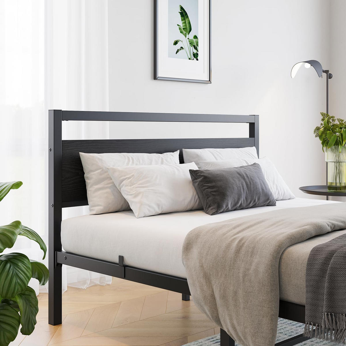 METALLBETT 120/200 cm DE-33024 mit Lattenrost und Stauraum Schwarz - Schwarz, Metall (120/200cm) - ComfortXL