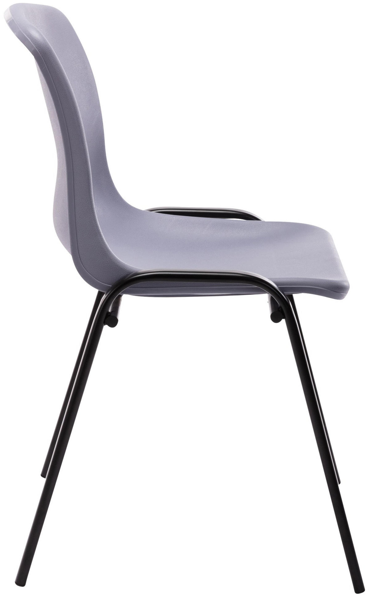 STAPELSTUHL Kunststoff grau - Schwarz/Grau, Kunststoff/Metall (47/76/52cm) - CLP