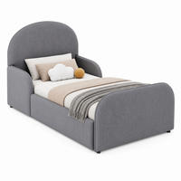 KINDERBETT mit Stauraum 90x200 cm Samt Grau - Grau, Metall (90/200cm) - Meubliv