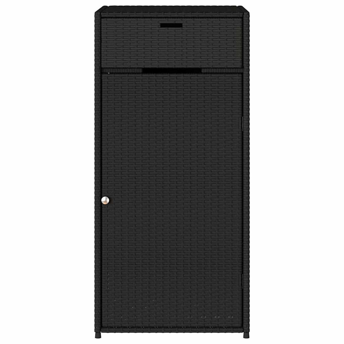 GARTENSCHRANK mit Schublade, 55/55/111 cm, aus Poly Rattan, Schwarz - Schwarz, Kunststoff (55/111/55cm) - vidaXL
