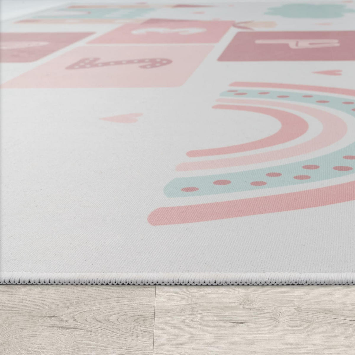 KINDERTEPPICH Herz Creme 80 x 150 cm - Creme, Kunststoff (80/150cm) - TT Home
