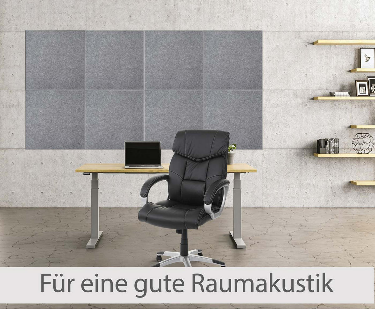 AKUSTIKWANDPANEEL Grau Komplett-Set - Grau, Textil (50/50/1cm) - MCW
