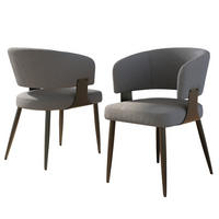 STUHL-SET DE-35615 2 Stück mit Flanellbezug Grau - Grau, Metall (46.5/81.5/59cm) - ComfortXL