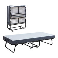 METALL-KLAPPBETT Borjavle - Schwarz, Kunststoff/Textil (90/200cm) - [en.casa]