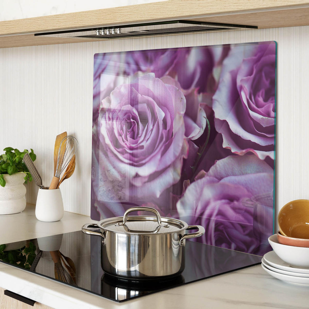 GLASPLATTE 60x52 cm Lila Rosen - Lila, Glas (60/0.4/52cm) - TULUP