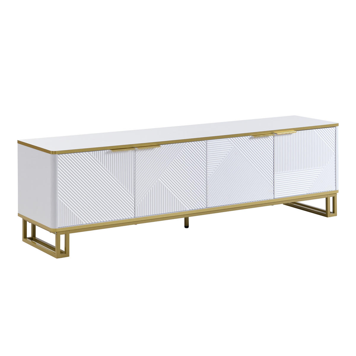 TV-ELEMENT 160/37.5/48 cm Weiß mit 4 Türen - Weiß, Holz (160/48/37.5cm) - Oxeza