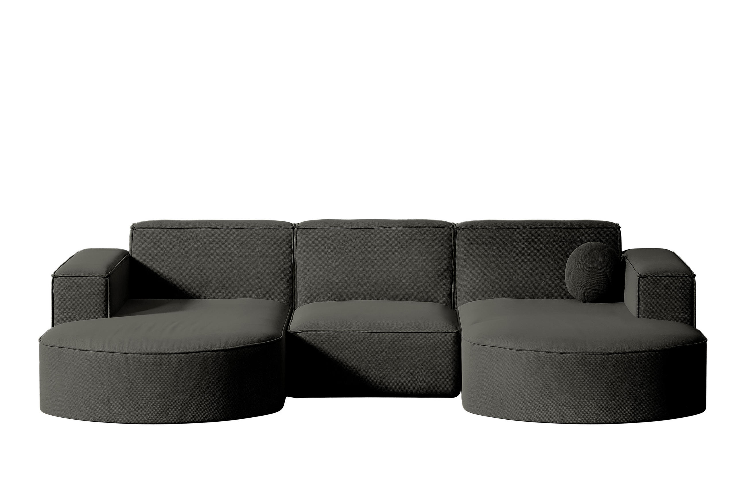 GARTENECKSOFA U-Form Garten Modena Studio Sofa-U Patio Grau - Grau, Holz/Textil (165/78/299cm) - Kaiser Möbel
