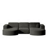 GARTENECKSOFA U-Form Garten Modena Studio Sofa-U Patio Grau - Grau, Holz/Textil (165/78/299cm) - Kaiser Möbel