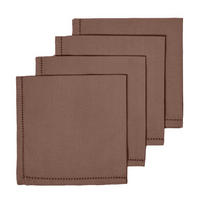 STOFFSERVIETTEN 4er-Set braun 45/45 cm, 100% Baumwolle - Braun, Textil (45/45cm) - Homescapes