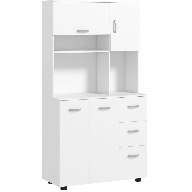 BUFFET 89/39,5/168 cm Weiß aus Holz mit viel Stauraum - Weiß, Holz (89/168/39.5cm) - OKWISH