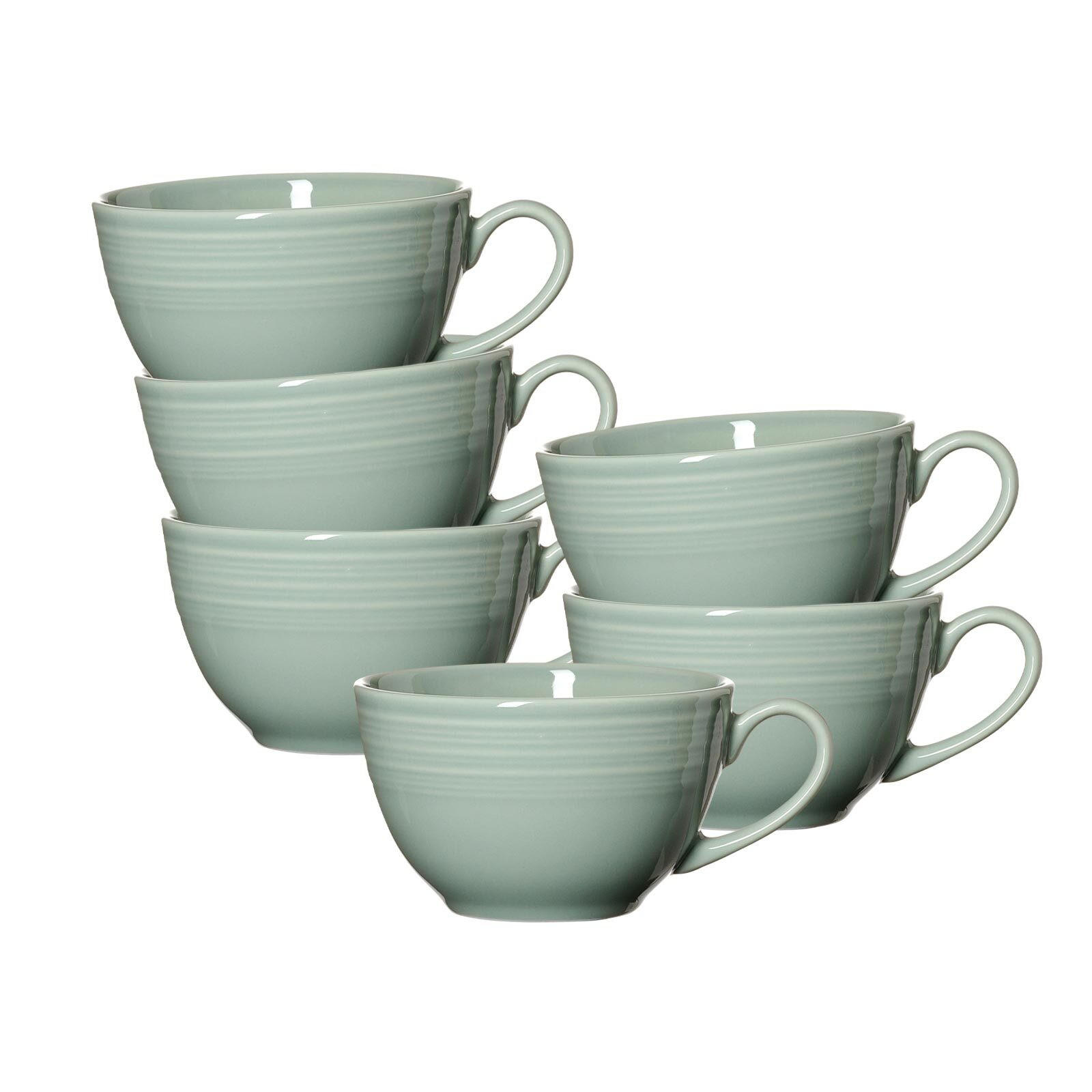 KAFFEETASSEN Levi Grün 220 ml 6er Set - Grün, Keramik (0.22L) - Ritzenhoff Breker