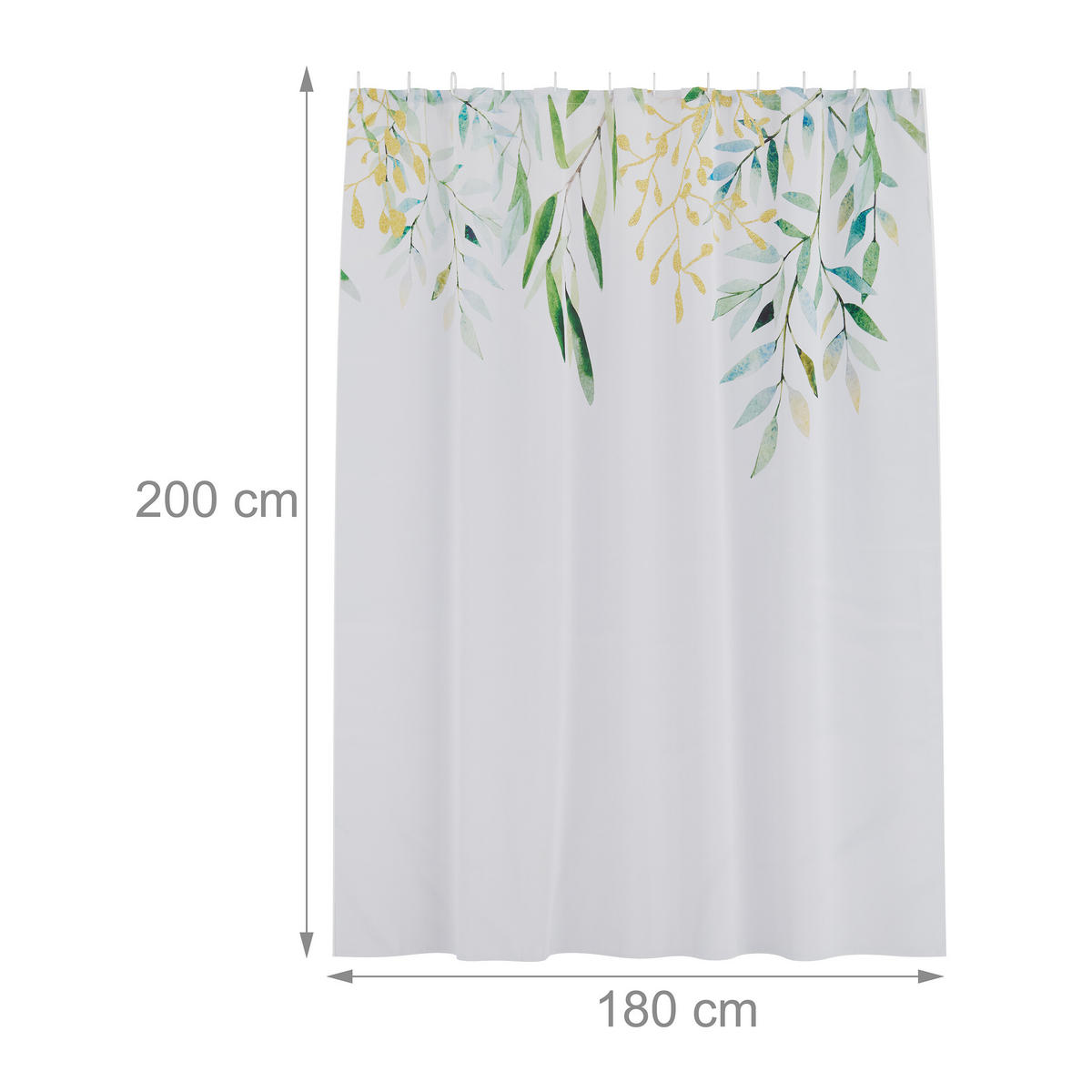 DUSCHVORHANG - Weiß, Textil (180/0.1cm) - Relaxdays