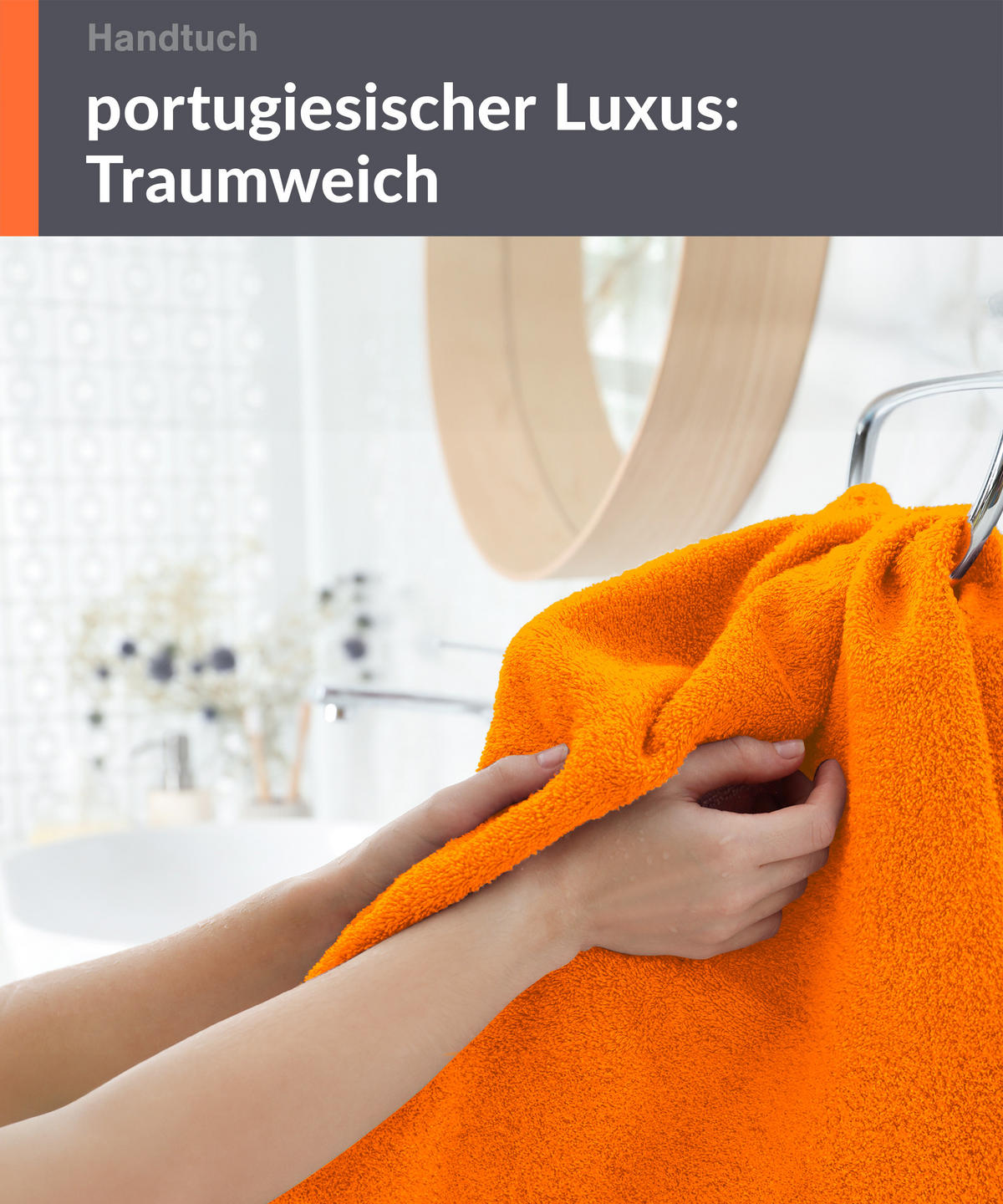 HANDTUCH 50x100 cm London Clementinen Orange 4er Set - Orange, Textil (50/100cm) - Lashuma