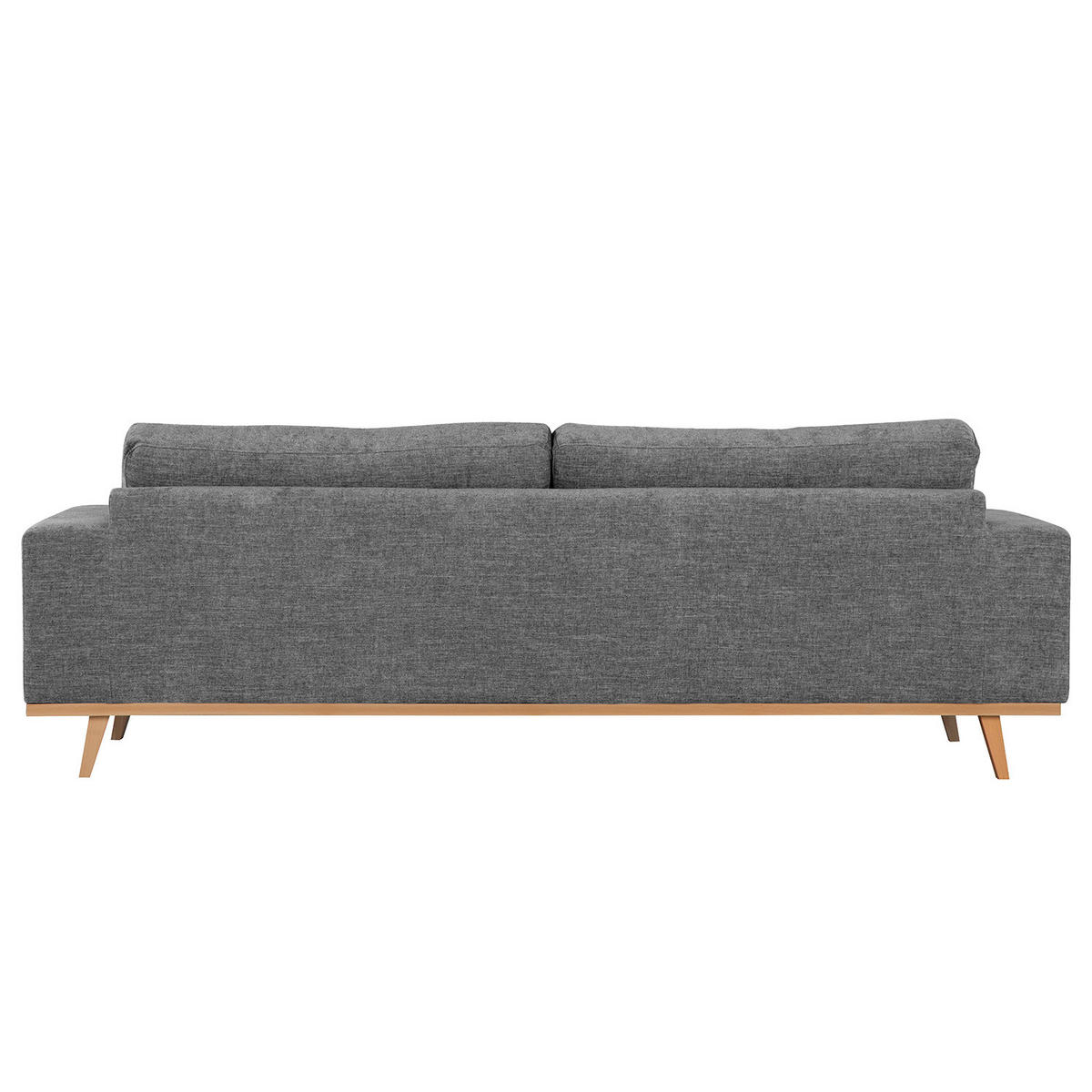 3-SITZER SOFA - Dunkelgrau/Buchefarben, Buchenholz/Textil (237/81/88cm) - home24