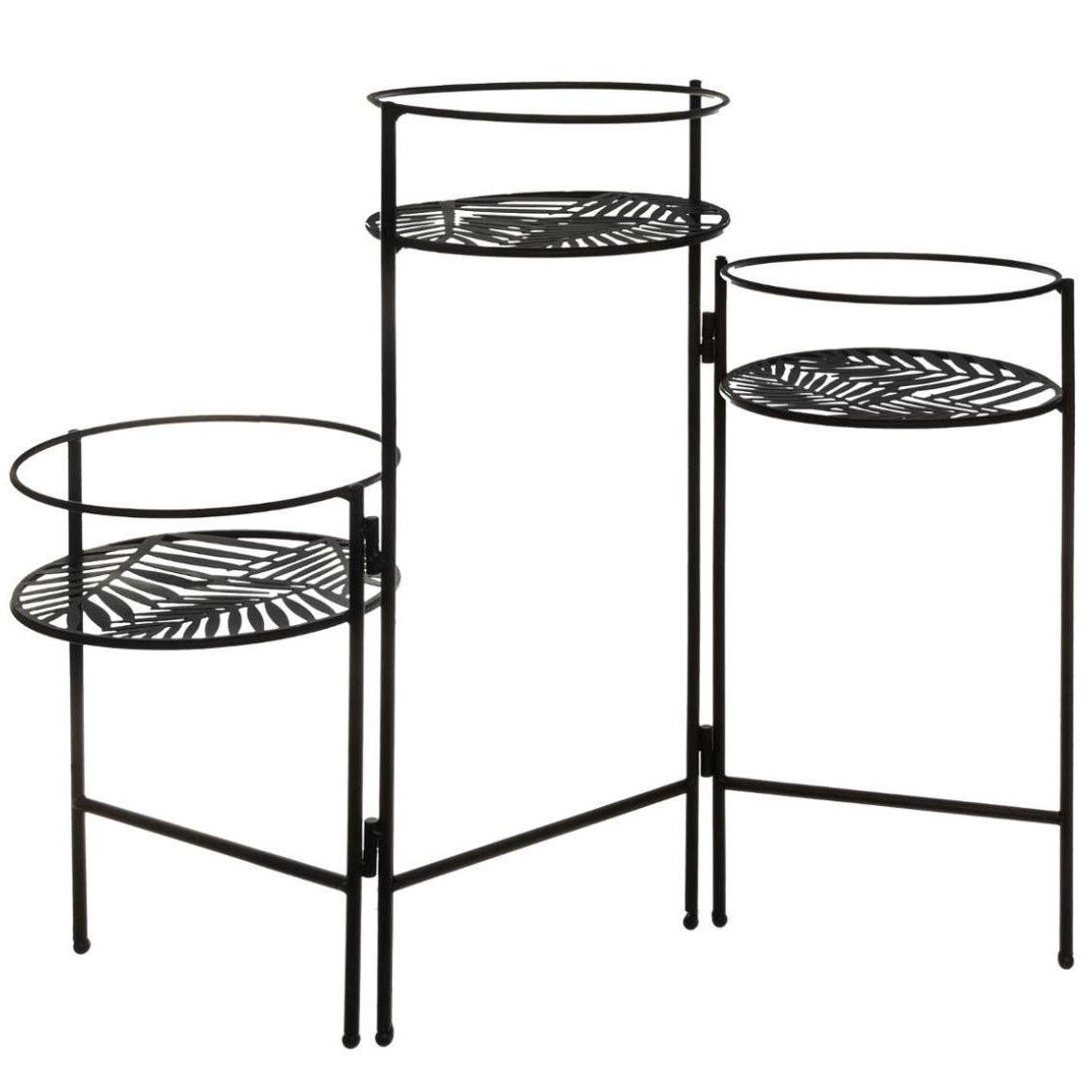 PFLANZENSTÄNDER Metall Leaf 49 cm schwarz - Schwarz, Metall (22/49/66cm) - Atmosphera Createur d´interieur