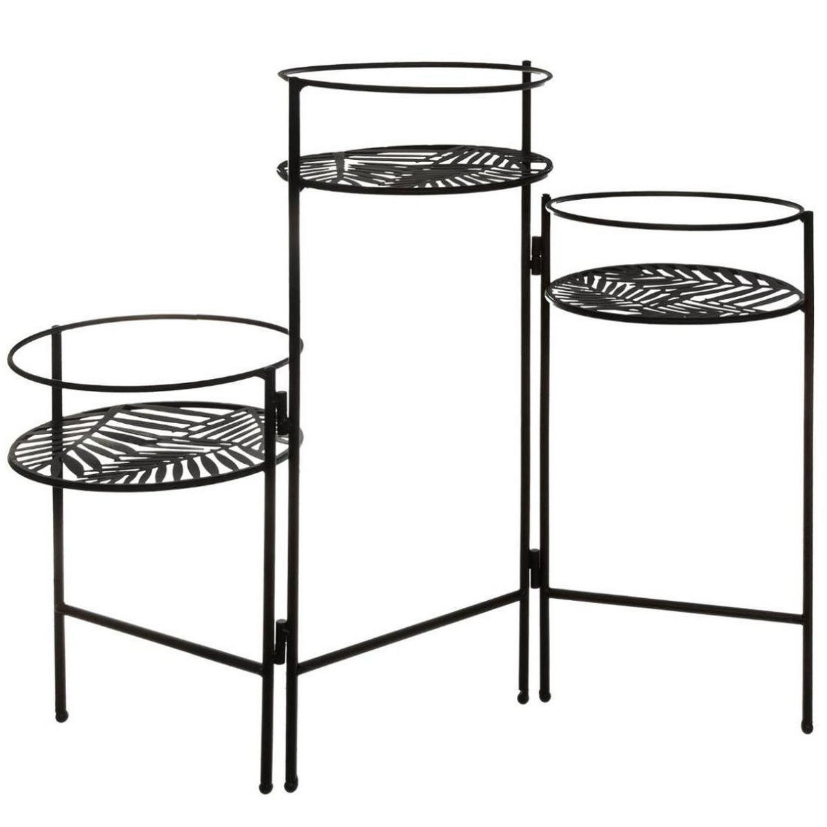 PFLANZENSTÄNDER Metall Leaf 49 cm schwarz - Schwarz, Metall (22/49/66cm) - Atmosphera Createur d´interieur