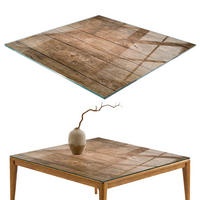 TISCHPLATTE 60x60 cm Der Aufbau von Holzbrettern - Dunkelbraun, Glas (0.4/60/60cm) - TULUP