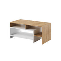 COUCHTISCH Panzo Eiche Grandson / Weiß - 120 cm - mit Ablagefach - Eichefarben/Weiß, Holzwerkstoff (60/120/53cm) - Ravio