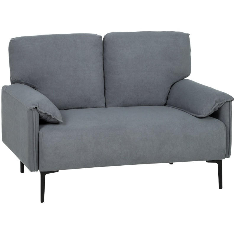 POHOVKA, 127/72/84 cm, kov/sivá, 2-miestna s mäkkými podrúčkami - sivá, kov (72/84/127cm) - BEAOK