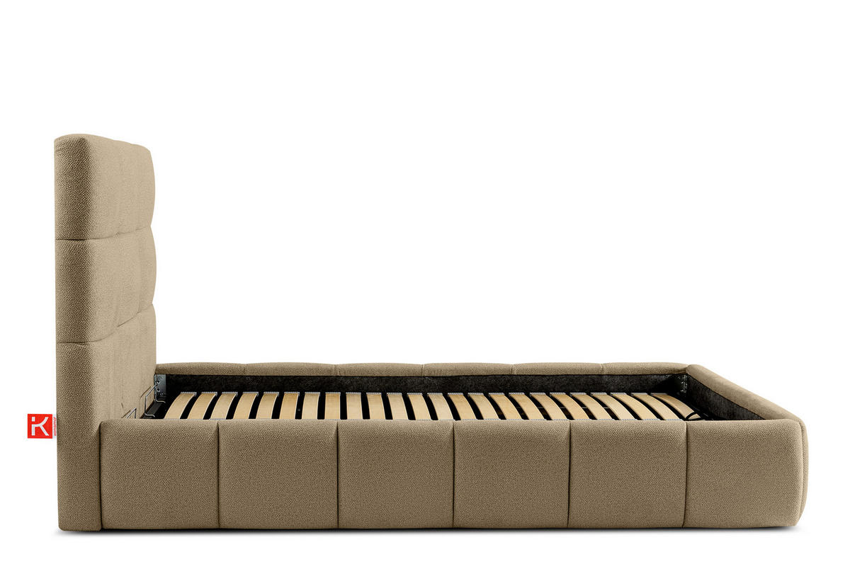 POLSTERBETT ALTOS Einzelbett, Bouclé, gelb - Gelb, Holz/Holzwerkstoff (120/200cm) - KONSIMO®