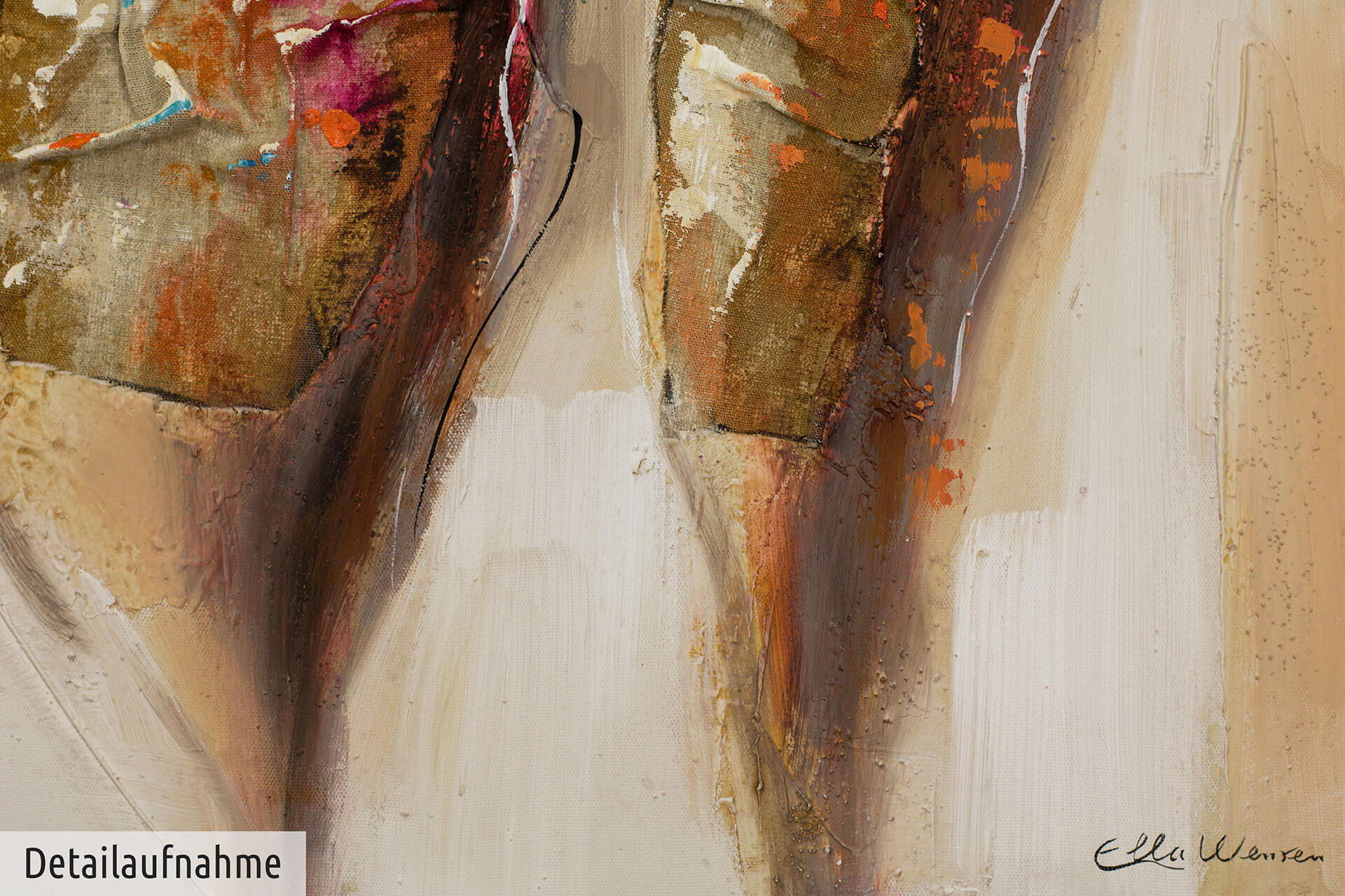 ACRYLBILD HANDGEMALT 60/60 cm - Beige/Braun, Holz/Textil (0.72/60cm) - KUNSTLOFT