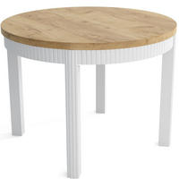 TISCH Weiss KIKI Ausziehbar - Eichefarben/Goldfarben, Holzwerkstoff (65/100/77cm) - Sepro Meble