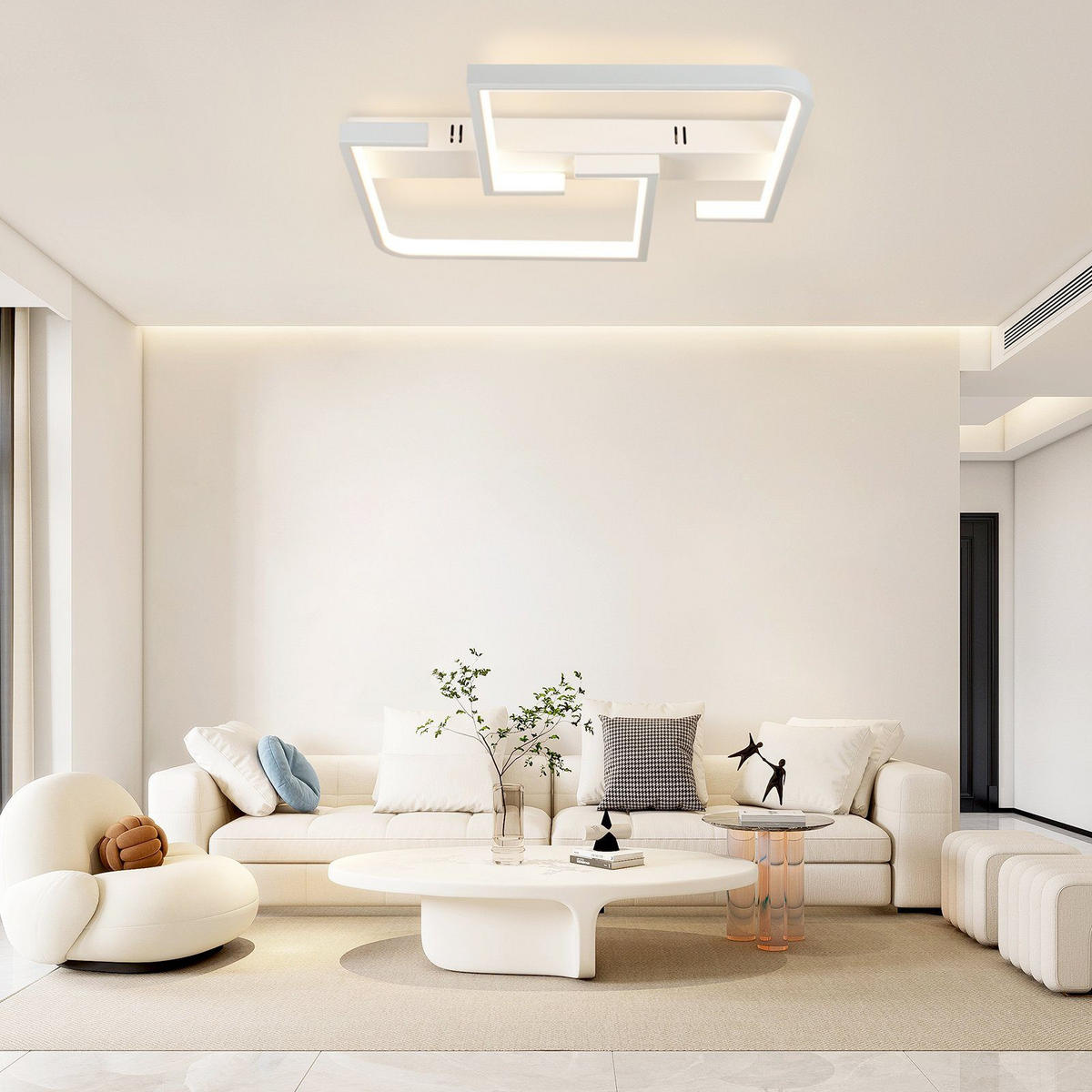 LED-DECKENLEUCHTE Carsten 61/47/6 cm - Weiß, Metall (60/47/6cm) - ZMH