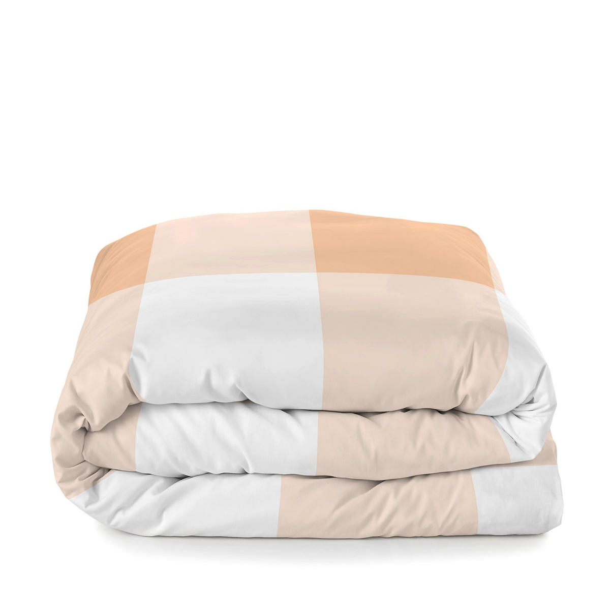 BETTBEZUG gingham 135/140x200 cm (standardgrösse) pfirsich - Orange, Textil (140/200cm) - Happy Friday