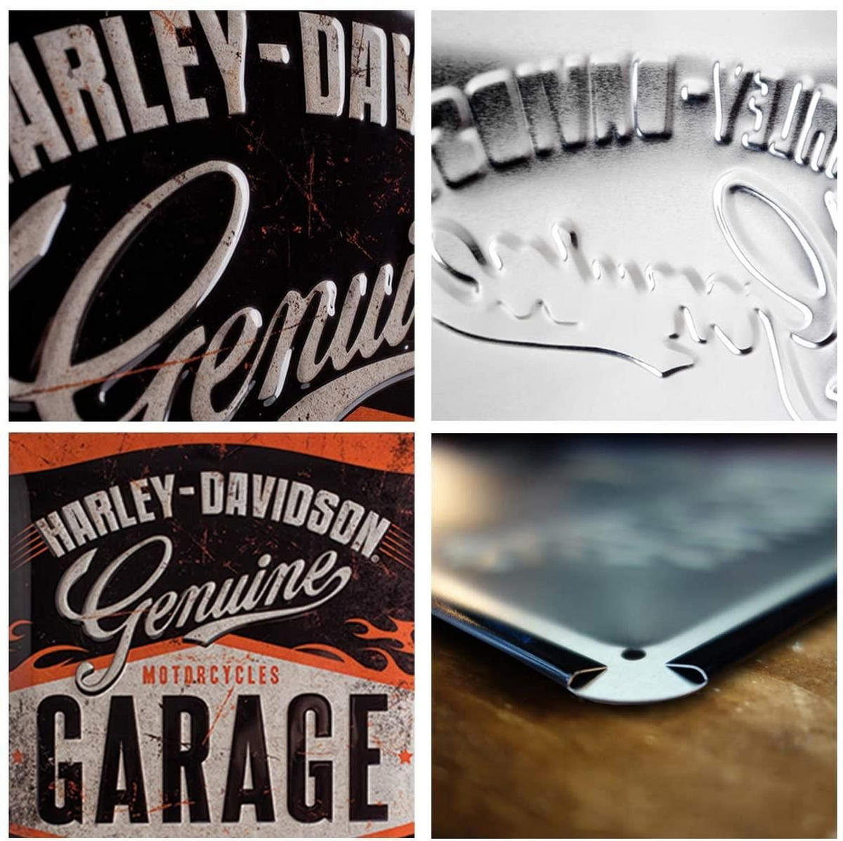 BLECHSCHILD 30/40 cm Harley-Davidson Garage - Multicolor, Metall (30/40/0.2cm) - Nostalgic-Art