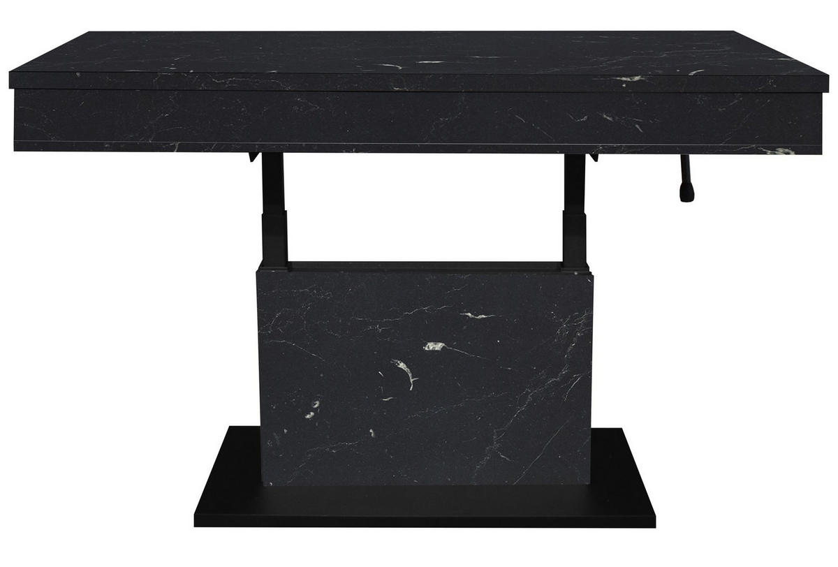 COUCHTISCH Höhenverstellbar Else 1 110x59x60 Holz Keramikoptik Schwarz - Schwarz, Holzwerkstoff (110/60/59cm) - 58aufmkessel