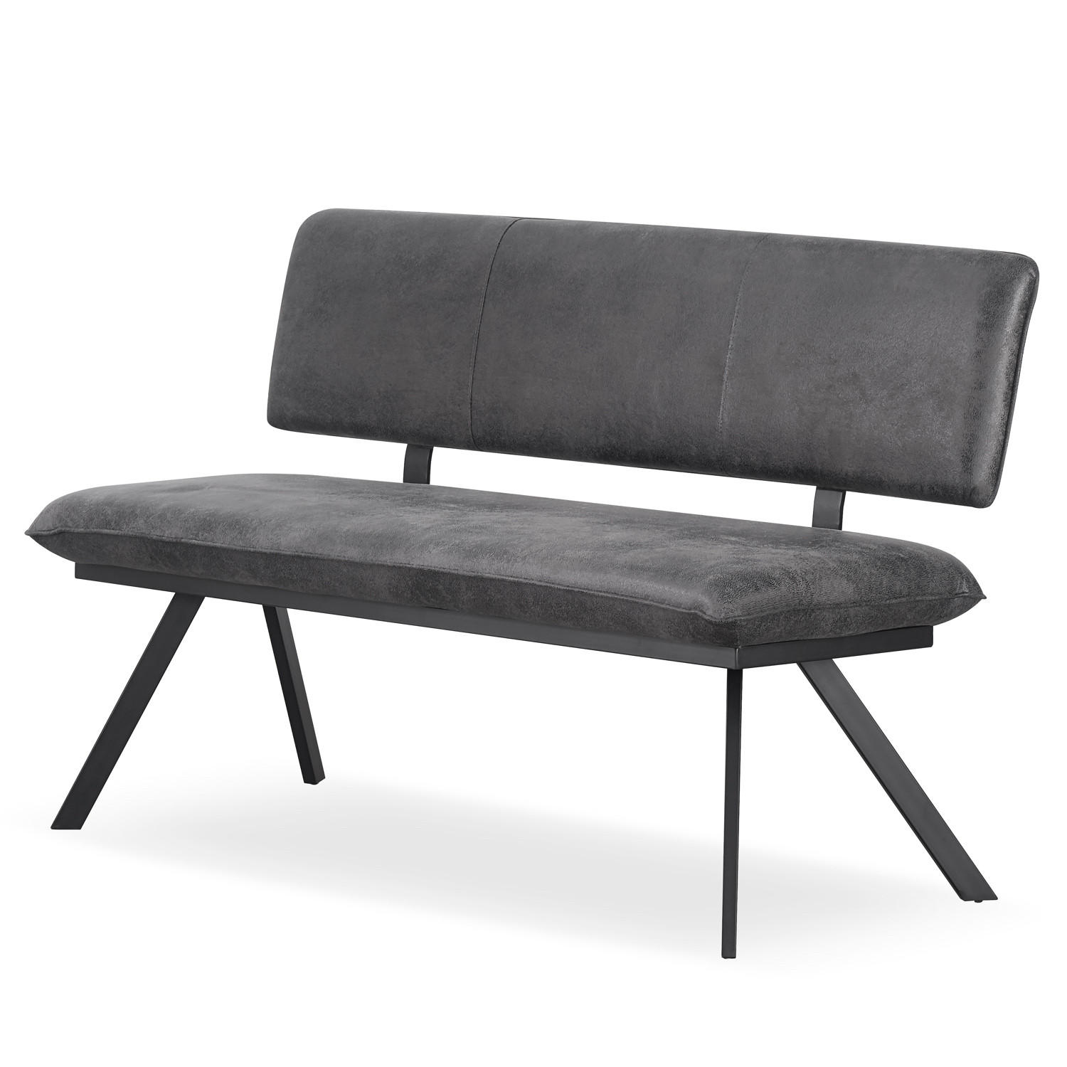 SITZBANK JUNA 140/57/86 cm Anthrazit - Anthrazit, Textil/Metall (140/86/57cm) - B&D Home